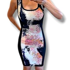 Bar III Bar III Splatter Paint and Black Sheath Dress XS 🎨✨